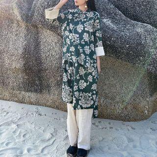 Mock Two Piece Wide-leg Pants