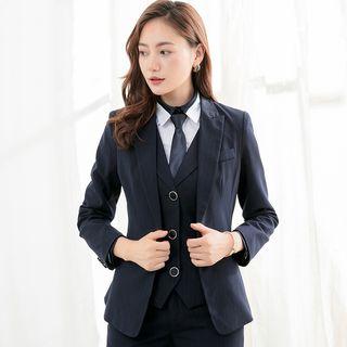 Plain Blazer / Vest / Long-sleeve Blouse / Pants