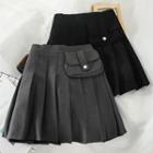 Pocket Detail Mini Pleated Skirt