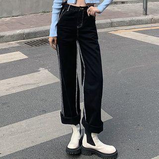Glitter Stripe Wide Leg Jeans
