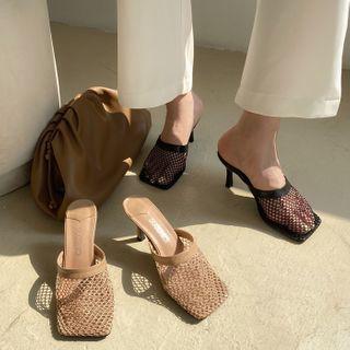 Mesh High-heel Mules