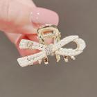 Knot Faux Pearl Hair Clamp Ly1415 - White & Gold - One Size
