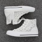 Lace-panel High-top Sneakers
