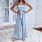 Strapless Cutout Wide-leg Jumpsuit