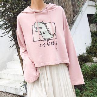 Long Sleeve Loose-fit Print Hoodie