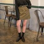 Dual-pocket Miniskirt With Belt