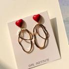 Heart Irregular Hoop Drop Earring As Shown In Figure - One Size