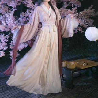 Traditional Chinese Long-sleeve Top / Maxi Skirt / Scarf