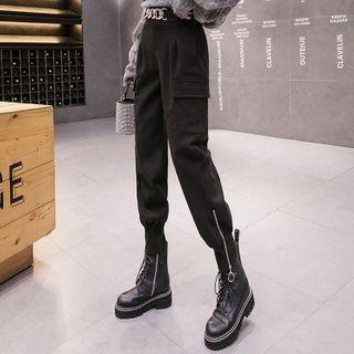 Cropped Chain-detail Harem Pants