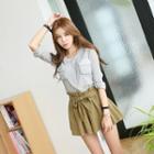 Half-placket Pocket-detail Top