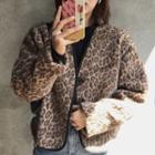 Leopard Print Quilted Padded Coat As Shown In Figure - One Size