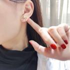 Faux Pearl Stud Earring E1932 - 1 Pair - Silver Needle - Firework - Gold - One Size