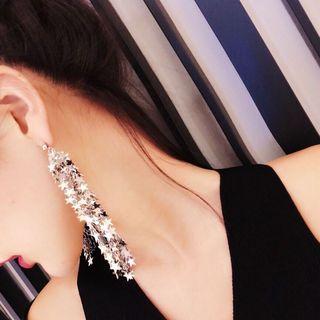 Star Tasseled Drop Statement Earring / Clip-on Earring