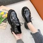 Lettering Platform Lace-up Shoes
