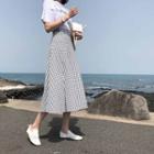 Checked A-line Maxi Skirt