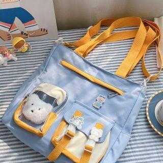 Pvc Pocket Nylon Shoulder Bag / Bag Charm / Set