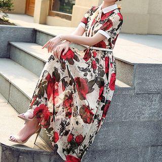 Floral Chiffon Shirtdress