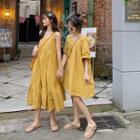 Short-sleeve A-line Dress / Sleeveless Midi Dress