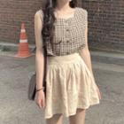 Check Tank Top / Plain Skort