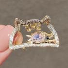 Cat & Fish Rhinestone Hair Clamp Ly583 - Pink & Gold - One Size