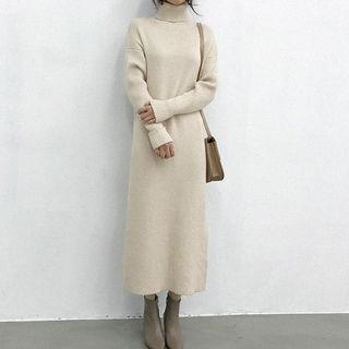 Turtle-neck Maxi Sweater Dress