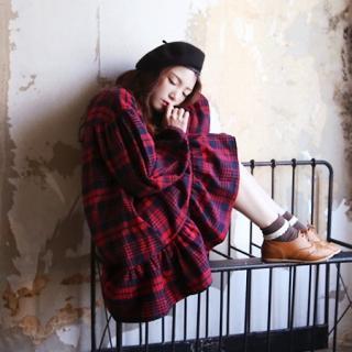 Plaid Frill-hem Dress