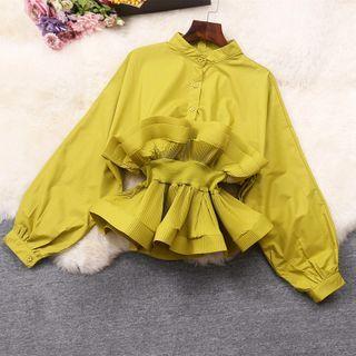 Ruffled Peplum Chiffon Shirt