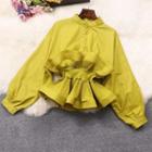 Ruffled Peplum Chiffon Shirt