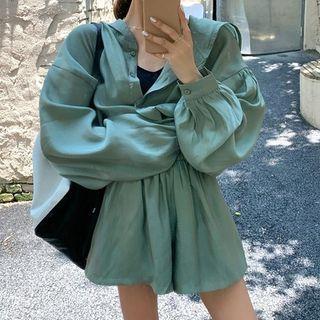 Hooded Shirt / Wide-leg Shorts