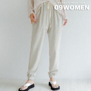 Plus Size Linen Blend Jogger Pants