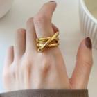 Layered Twisted Open Ring E581 - Gold - One Size