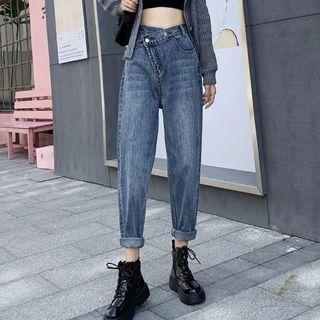 High Waist Asymmetrical Baggy Jeans