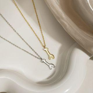 Giraffe Pendant Sterling Silver Necklace