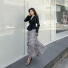 Tiered Checked Maxi Skirt