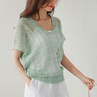 Batwing-sleeve Summer Knit Top