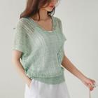 Batwing-sleeve Summer Knit Top