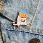 Cat Astronaut Alloy Brooch White - One Size