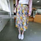 Floral Print Accordion Skirt