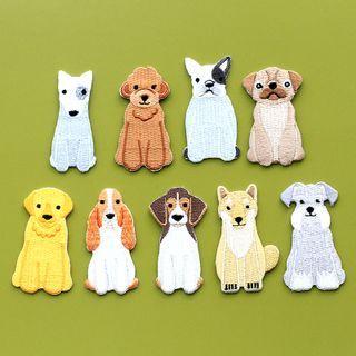 Dog Embroidered Applique Brooch