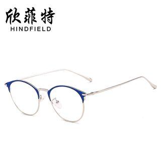 Two-tone Round Metal Frame Eyeglasses