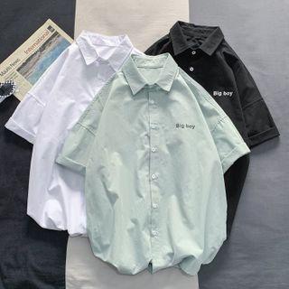 Short-sleeve Lettering Print Shirt