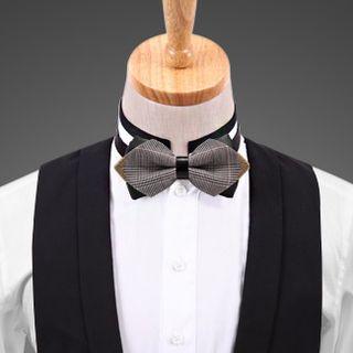 Plaid Tipped Bow Tie