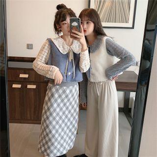 Long-sleeve Top / Vest / Wide-leg Pants / Midi Skirt