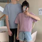 Plain Short-sleeve T-shirt / Elbow-sleeve T-shirt Dress
