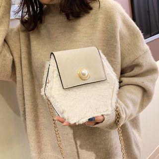 Hexagonal Furry Crossbody Bag