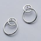 925 Sterling Silver Hoop Dangle Earring 1 Pair - S925 Silver - Silver - One Size
