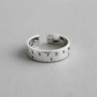 925 Sterling Silver Number Print Open Ring Silver - Size 14