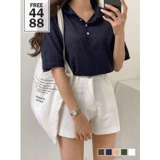 Loose-fit Linen Blend Polo Shirt