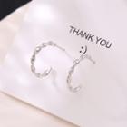 Twisted Sterling Silver Open Hoop Earring 1 Pair - Silver - One Size