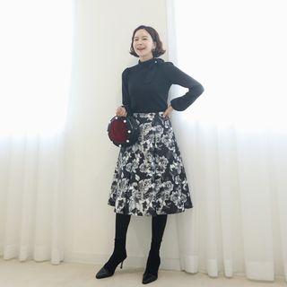 Tie-neck Faux-pearl Top